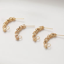 تحميل الصورة إلى عارض المعرض، قرط أذن ملتوي منحني، مطلي بالذهب عيار 14 قيراطًا، خالٍ من النيكل، قرط أذن مضاد للحساسية، JG068-ZX192