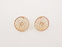 Load image into Gallery viewer, 4pcs Round Mesh Earring Post , 18K Gold Circel Stud Earring, S925 Silver Ear Pin, Nickel Free, Earring Making Findings ZX014