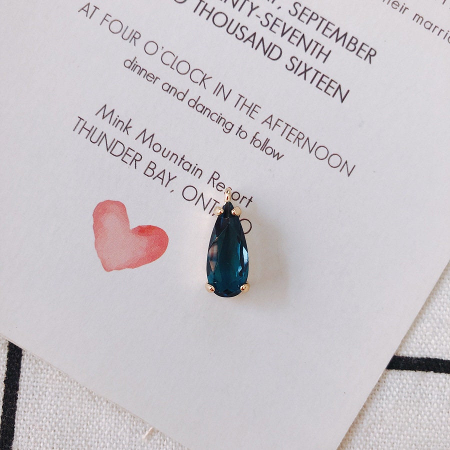 10 piezas de dijes largos de lágrima de cristal, 10 colores a elegir, chapados en oro de 14 quilates, 18 x 7,5 mm, accesorios de joyería MY076-F040