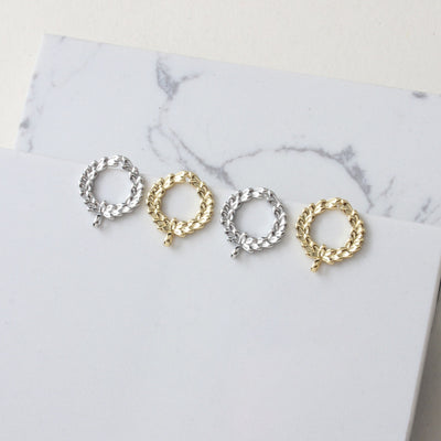 Pendientes de hoja calada con aro, dorados y plateados, con pasador de plata S925 sin níquel, hipoalergénicos, JJ021