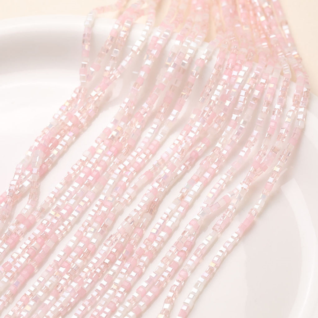 Cube Glass Beads, 2.5mm, Crystal Glass Loose Beads for Jewelry Making, DIY Beads Finding GZ548