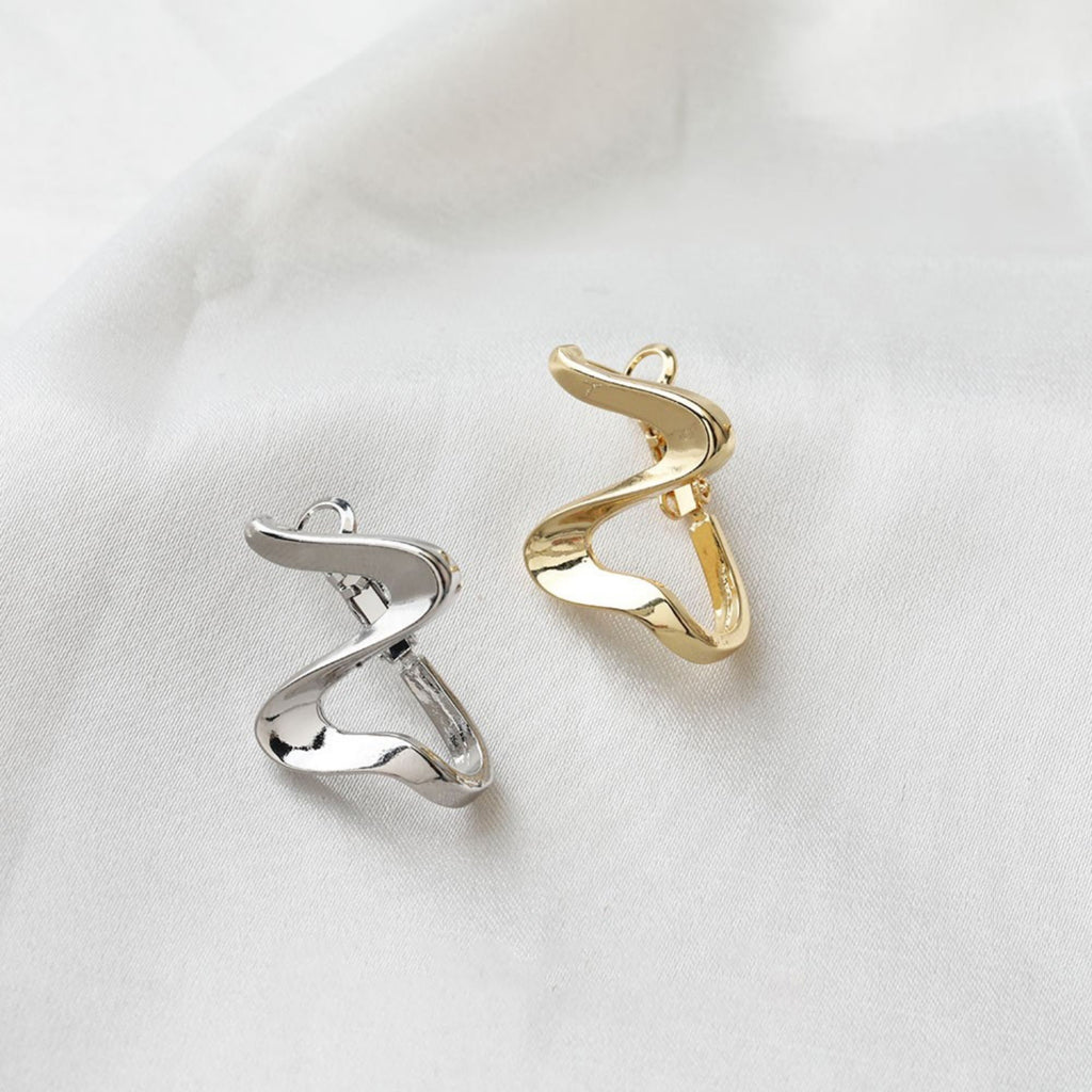 14K Gold Plated Irregular Hoop Earring, Silver, Matte Gold, Earring Parts, S925 Silver Pin, Hoop earring for Jewelry Making BB103