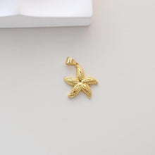 Load image into Gallery viewer, Starfish Charm, Gold Marine Life Pendant, 18k Gold Plated Brass, Necklace Making, Jewelry Findings S1318