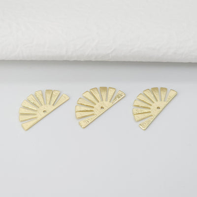10pcs 18K Gold Plated Semi Circle Charm, Clay Earring Making Findings, Handmade earring making Supplies Finding D0003