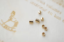 Load image into Gallery viewer, 50pcs- Gold Filled Crimp Beads, 1.6x1mm/1.1x1mm Position Beads, 14K Gold Crimp Tube Beads, Gold Crimp Beads, B012