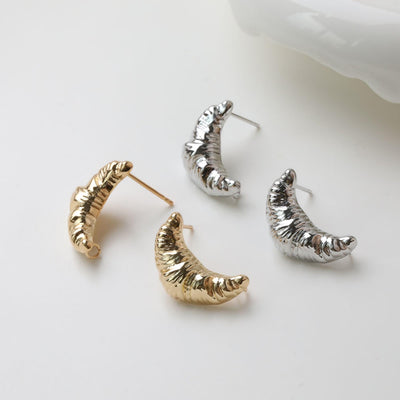 Moon Ear Post, Cow Horn Post, S925 Silver Ear Pin Nickel Free Earrings, Gold Ear Stud, Hypoallergenic Earring Findings GZ731