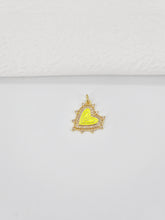 Load image into Gallery viewer, Enamel Heart Charm, 18K Gold Plated Heart Pendant, CZ Pave, Necklace Bracelet Making Pendant S20779
