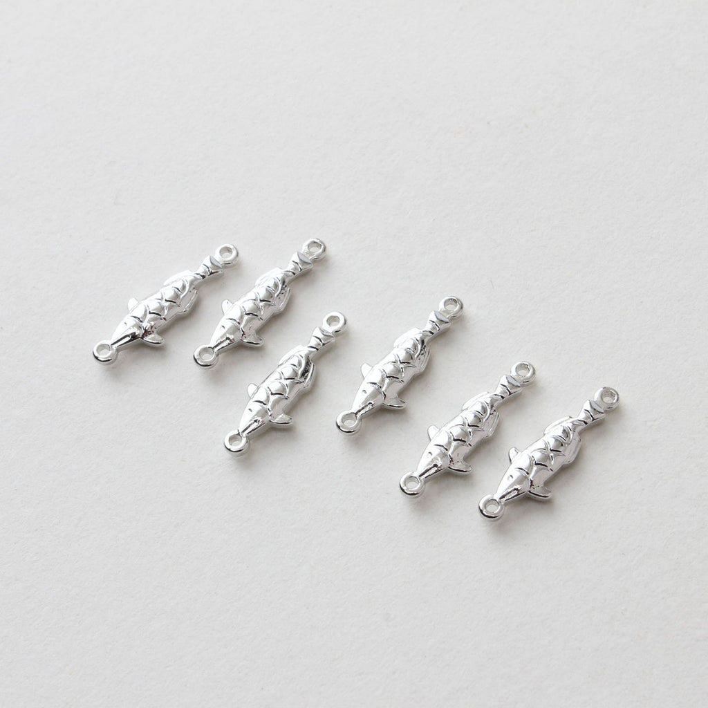 10pcs Fish Pendant, Necklace Charm, 14K Gold/Silver Plated, Bracelet Making Pendant, Jewelry Supply Finding JG056