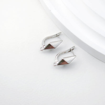 Rhombus English lock with loop, Gold/Rhodium Plated Earring hoop, Hypoallergenic & Nickel-Free，DIY Handmade Earring Findings Supplies D0089