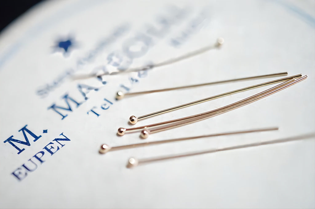 14K Gold Filled Ball Pins- [10PCS] 23/25/27/31 Gauge Ball Head Pins, Gold Filled Jewelry Making Supply BL015