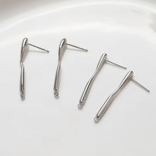 Cargar imagen en el visor de la galería, Pendientes minimalistas con pasador y aro, de plata S925, sin níquel, de oro y plata, hipoalergénicos, ZZ049