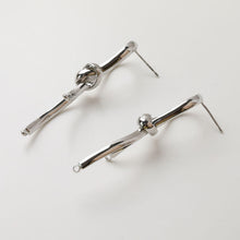 Load image into Gallery viewer, Gold Knot Earring Post, S925 Silver Ear Pin, Nickel Free Earrings, 14K Ear Stud, Tie The Knot Earring Findings GZ732