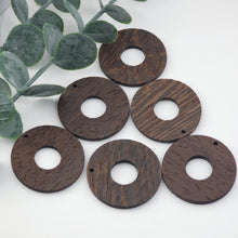 Load image into Gallery viewer, Round Geometric Shape Wood Charms, Wooden Pendant, Reclaimed Walnut Wood, Geometric Statement Wood Earrings Diy Ideas JT995