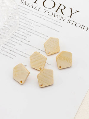 4PCS Wood Earrings, Rhombus Wooden Earrings for women, Reclaimed Ash Wood, Nickel Free, Geometric Statement Earrings Finding  JT910