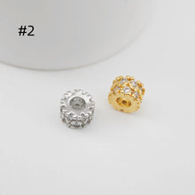 Load image into Gallery viewer, Spacer Beads Collection, 18K Gold/Silver Plated, Round Beads, CZ Pave Beads, Dainty Jewelry Making Beads, Jewelry Finding S1155