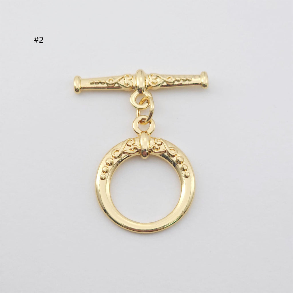 Boho OT Toggle Clasps, Antique Silver, 18k Gold, One Set OT Buckle, Necklace Closure, Connectors Clasps S1151