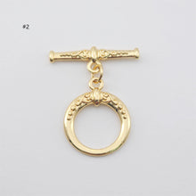 Load image into Gallery viewer, Boho OT Toggle Clasps, Antique Silver, 18k Gold, One Set OT Buckle, Necklace Closure, Connectors Clasps S1151