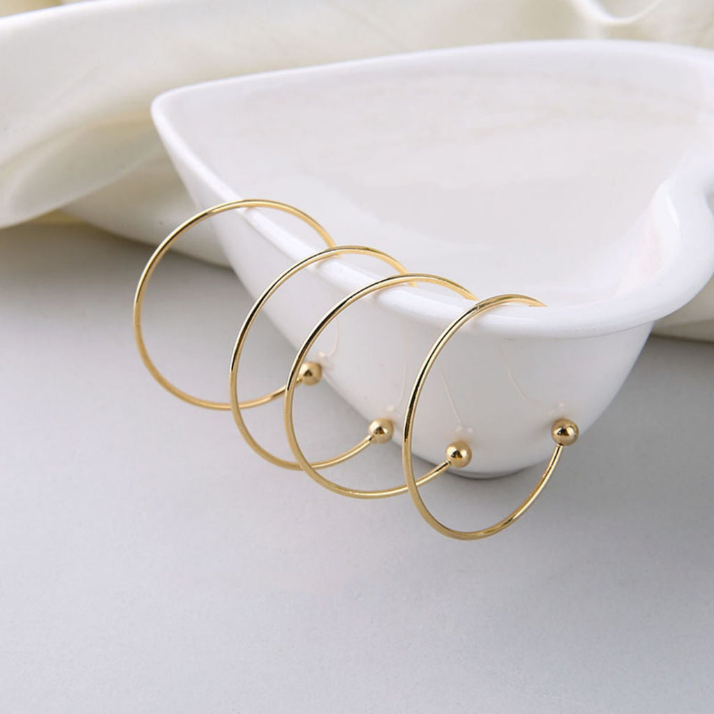 10pcs 14K Gold Plated C Shape Hoop Earring, 15mm, 20mm, 25mm, 35mm, S925 Silver Ear Pin, Huggie Hoops Earring BY003-ZX7004