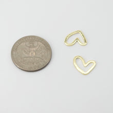Load image into Gallery viewer, Heart Charm, 14K Gold Plated Brass, Clay Earring Making Findings, Handmade earring making Supplies Finding D0020