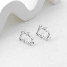 Load image into Gallery viewer, 18K Gold Irregular Quad Earring Post With Loop, S925 Silver Pin, Stud Earring Nickel Free, 14*10mm, Hypoallergenic Earring Findings D0230