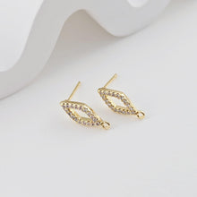 تحميل الصورة إلى عارض المعرض، أقراط على شكل معين من الزركونيوم المكعب، مطلية بالذهب، مزودة بحلقة، مضادة للحساسية، مصنوعة يدويًا، أدوات صنع أقراط بنفسك D0279