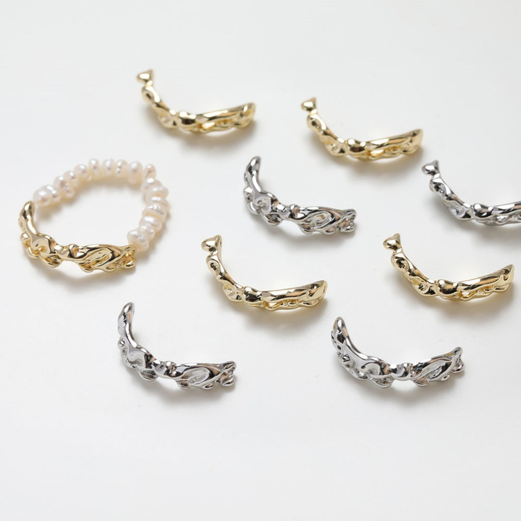 موصل غير منتظم مع حلقات، مطلي بالذهب/الفضة عيار 14 قيراطًا، نتائج صنع أساور، نتائج مجوهرات GZ257