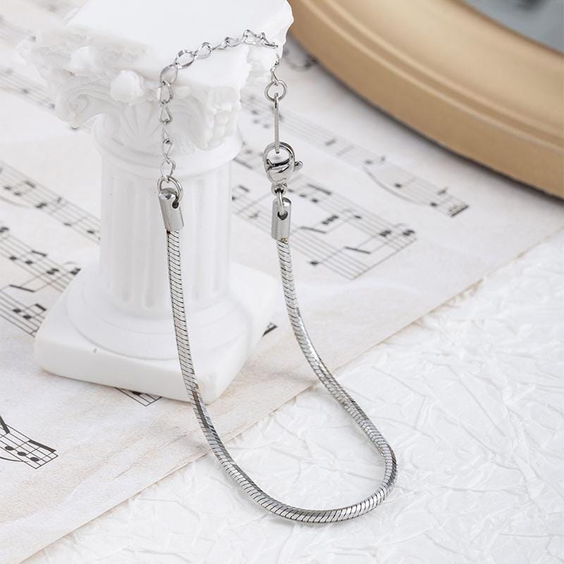 18K Snake Chain Necklace, 316L Stainless Steel, Ready to Wear, 40+5cm/17.7 inch ZD004