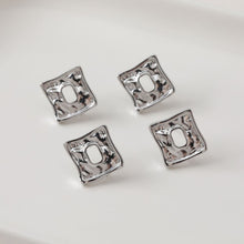 Cargar imagen en el visor de la galería, Pendientes con pasador cuadrado irregular y aro, pavé de circonitas, oro de 14 quilates, pasador de plata S925 sin níquel, fornitura hipoalergénica GZ243