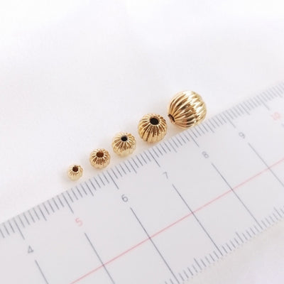50pcs-Corrugated Beads, Spacer Beads, 14K Gold Plated, 3mm,4mm,5mm,6mm,8mm, Bracelet Making Beads, Jewelry Finding TH002-ZX7021