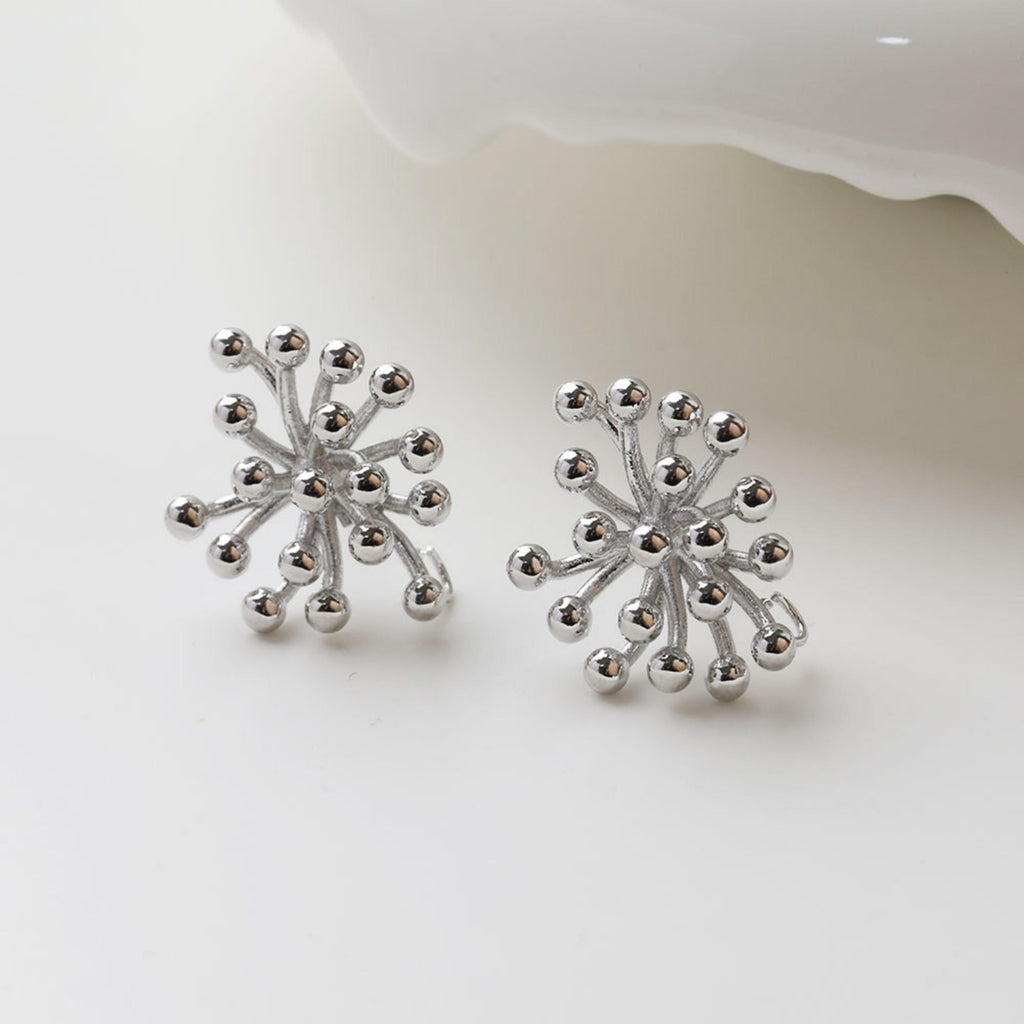 Fireworks Post with Loop, S925 Silver Ear Pin Nickel Free Earring, Gold/Silver Ear Stud, Hypoallergenic Earring Finding GZ745