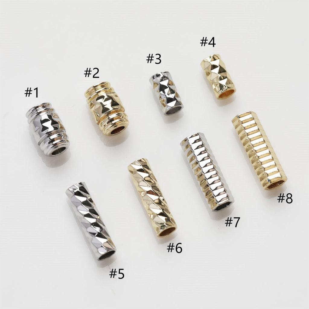 10pcs Tube Beads, Spacer Beads, 14K Gold/Silver Plated, Bracelet Necklace Making Jewelry Finding JG036
