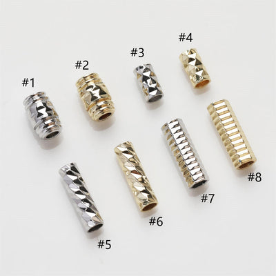 10pcs Tube Beads, Spacer Beads, 14K Gold/Silver Plated, Bracelet Necklace Making Jewelry Finding JG036
