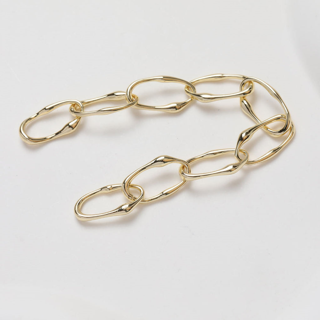 14K Gold Oval Chain Charm, Cut to Size, Necklace Bracelet Making Finding, Chain Connecor for Jewelry Making GZ264