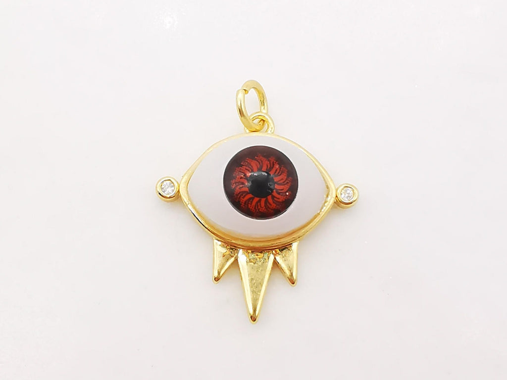 Evil Eye Charm, 18K Gold Plated Evil's Eye Pendant, 20x20mm, Bracelet Necklace Earring Making Charm, Jewelry Findings S911