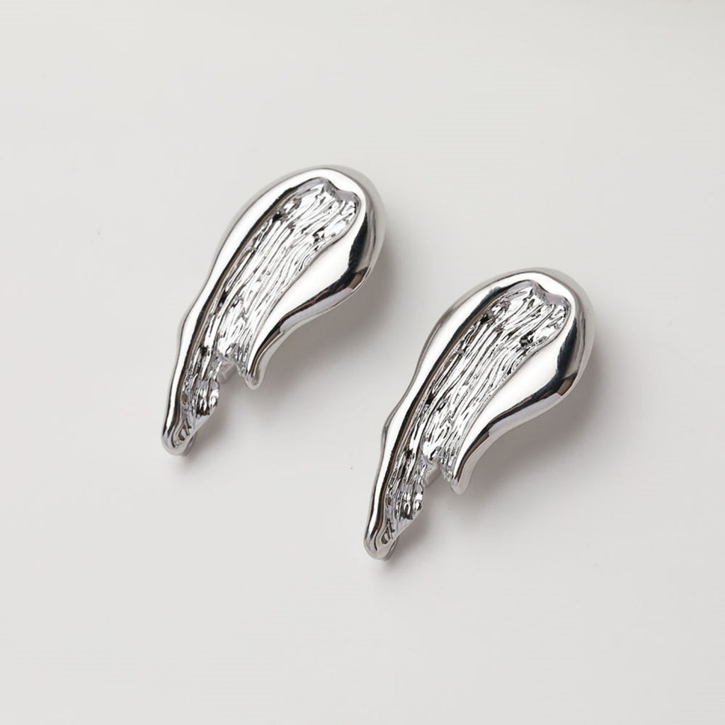 Irregular Painting Ear Post With Loop, S925 Silver Ear Pin Nickel Free Earrings, Gold/Silver Ear Stud, Hypoallergenic Earring Findings GT020