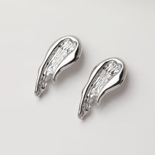 Load image into Gallery viewer, Irregular Painting Ear Post With Loop, S925 Silver Ear Pin Nickel Free Earrings, Gold/Silver Ear Stud, Hypoallergenic Earring Findings GT020