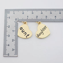 Load image into Gallery viewer, Family Members Love Pendant, Heart Charms, 18K Gold Plated Love Charms, Bracelet Necklace Making Pendants, Jewelry Findings S1146