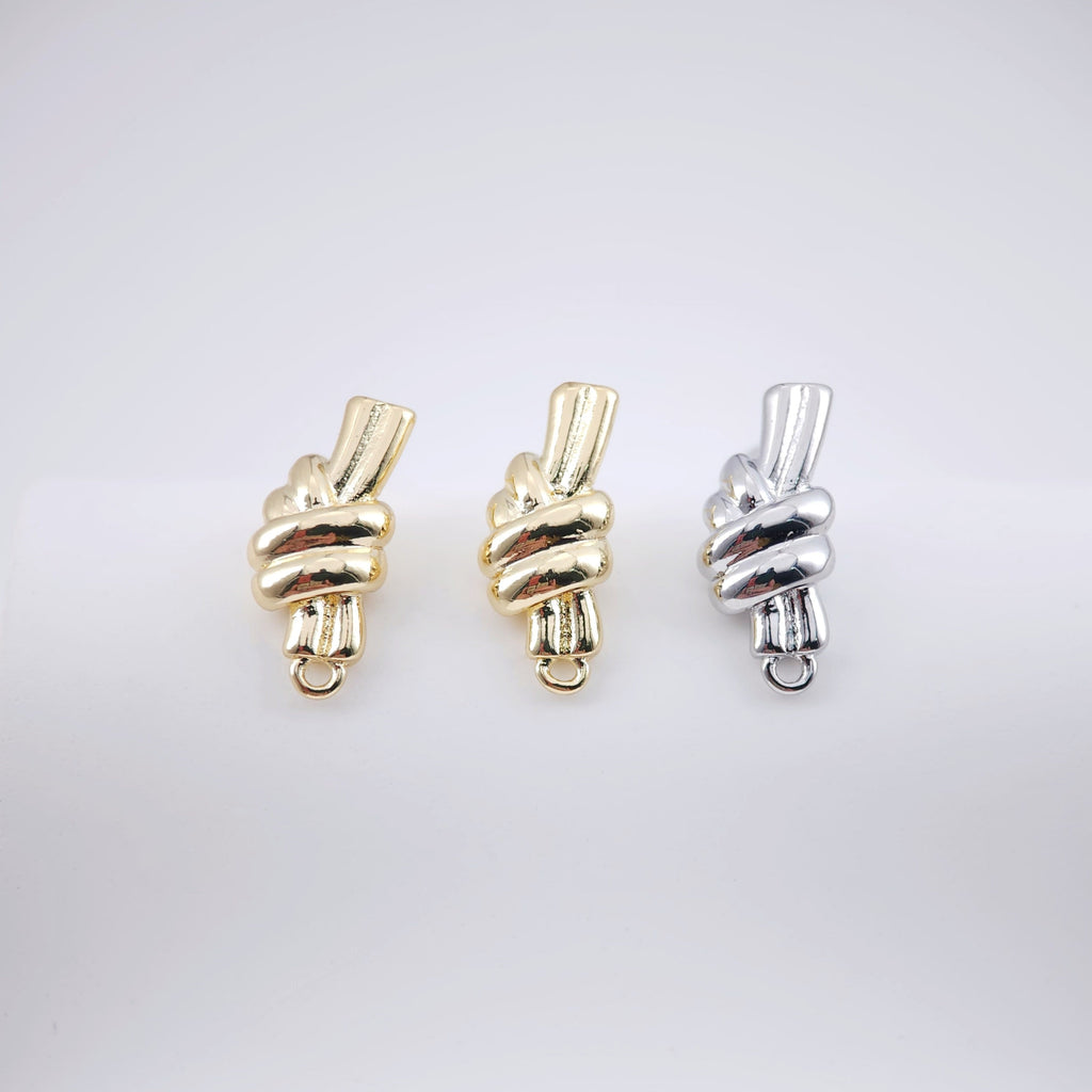 Pendientes con nudo, pendientes dorados con aro, hipoalergénicos, accesorios para pendientes, materiales hechos a mano D0049