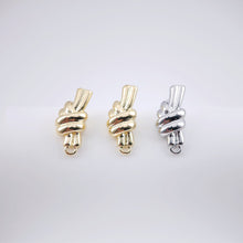 Cargar imagen en el visor de la galería, Pendientes con nudo, pendientes dorados con aro, hipoalergénicos, accesorios para pendientes, materiales hechos a mano D0049