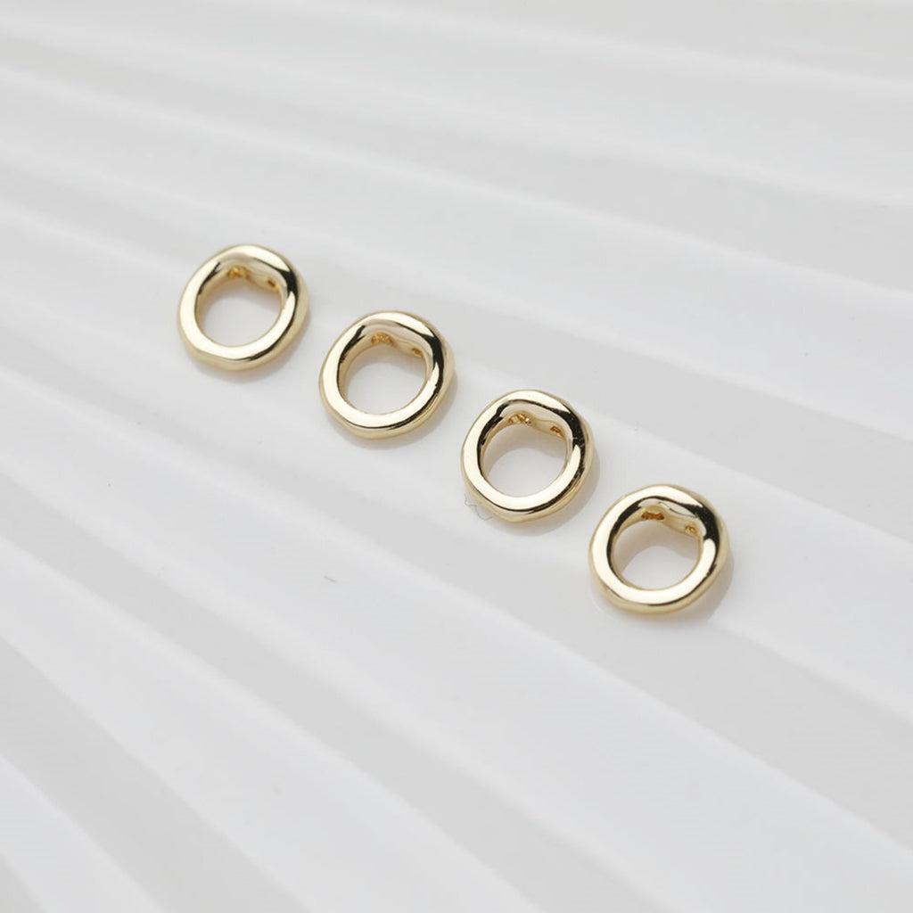 10pcs 14K Gold Plated Connector End, Round ends, Ring Connector End, Jewellery Making Findings GT018