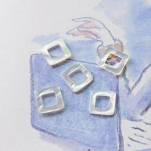 Load image into Gallery viewer, Square-shaped White Mother-of-Pearl, MOP Shell Pendant, Sector White Nacre, Shell Charm, Mother of Pearl Jewelry Making Findings RY007