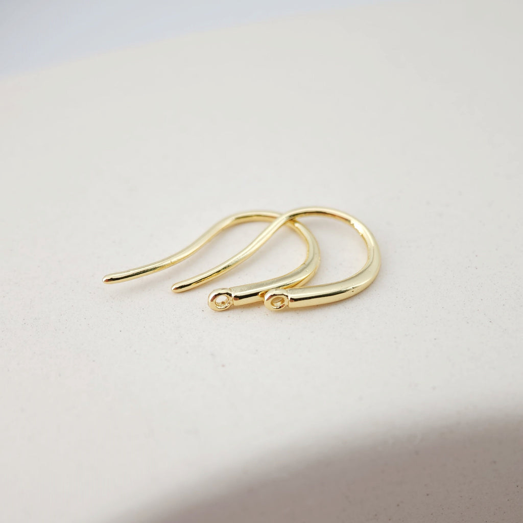 Fish Hooks, 18K Gold Plated Ear Wires, Gold Earring Earring Hooks, Ear Wires for Jewelry Making D0178