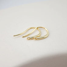 Load image into Gallery viewer, Fish Hooks, 18K Gold Plated Ear Wires, Gold Earring Earring Hooks, Ear Wires for Jewelry Making D0178