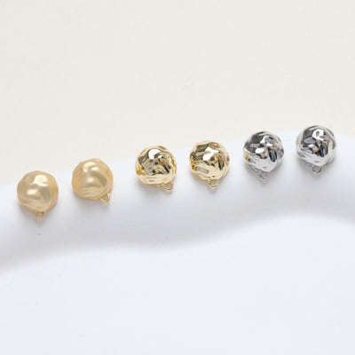 Stone Ear Post With Loop, S925 Silver Ear Pin Nickel Free Earrings, Gold/Silver/Matte Gold  Earring Findings GZ258-D0426