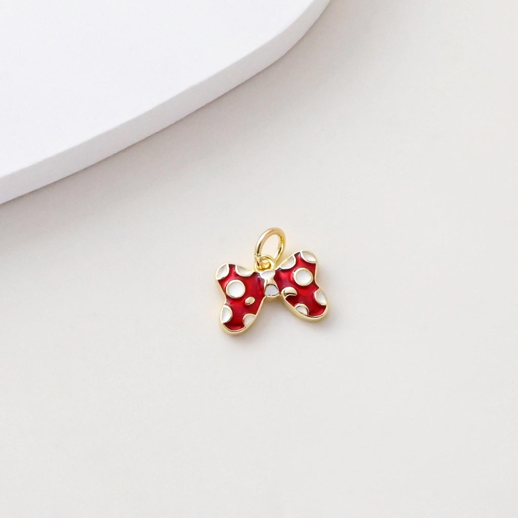 Hammered Bow Tie Pendant, Enamel Bow Tie Charms, 18K Gold Plated Tie Charms, For Bracelet And Necklace Making, Jewelry Findings S1392