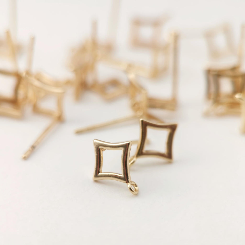 4pcs Gold Star Earring Post With Loop, S925 Silver Ear Pin Nickel Free Earrings, Ear Stud Loop, Hypoallergenic Earring Findings Z093