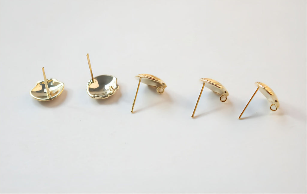 أقراط أذن أنيقة على شكل صدفة/ذيل سمكة مع حلقة، من الذهب عيار 14 قيراطًا، وفضة S925، خالية من النيكل، أقراط أذن مرصعة بالصدف JJ018