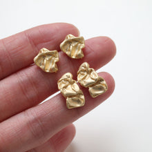 Load image into Gallery viewer, Irregular Ear Post With Loop, S925 Silver Ear Pin Nickel Free, Gold/Silver/Matte Gold Ear Stud, Hypoallergenic Earring Findings BB036