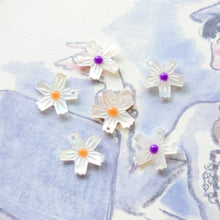 Load image into Gallery viewer, Flowers White Mother-of-Pearl, MOP Shell Pendant, Engraved White Nacre, Shell Charm, Mother of Pearl Jewelry Making Findings RY018