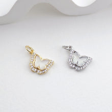 Load image into Gallery viewer, Crystal Butterfly Charms, CZ Pave Charm, 18K Gold/Silver Plated Butterfly Pendant, Jewelry Findings S1297